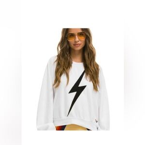Aviator Nation White bolt sweatshirt size XS